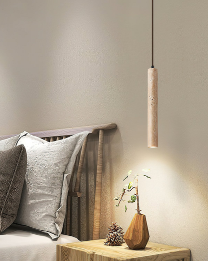 TravertSäule | Pendelleuchte – Minimalistische Eleganz aus Naturstein