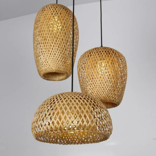 Rattano | Pendelleuchte aus handgewebtem Bambus & Rattan