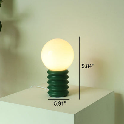 RetroGlow | Tischlampe in Orange mit massivem Glas