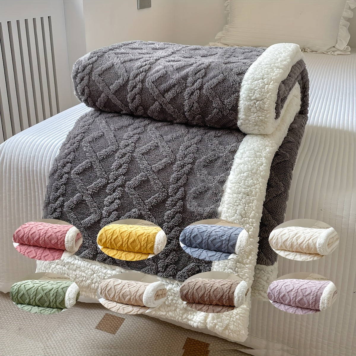 Wendbare Fleece-Decke - Dickere Sofadecke für Herbst und Winter, Geeignet für Alle Jahreszeiten