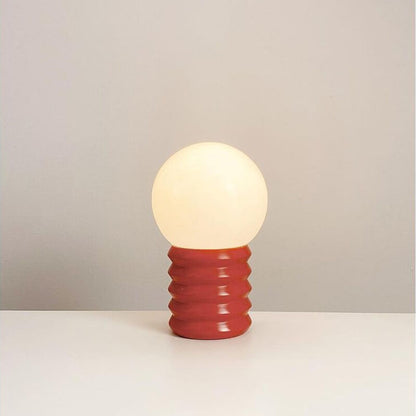 RetroGlow | Tischlampe in Orange mit massivem Glas