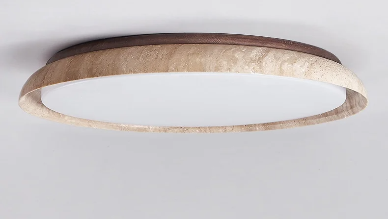 Solvessa | Moderne LED Deckenleuchte aus Acryl und Travertin für Schlafzimmer und Wohnbereich (4W)