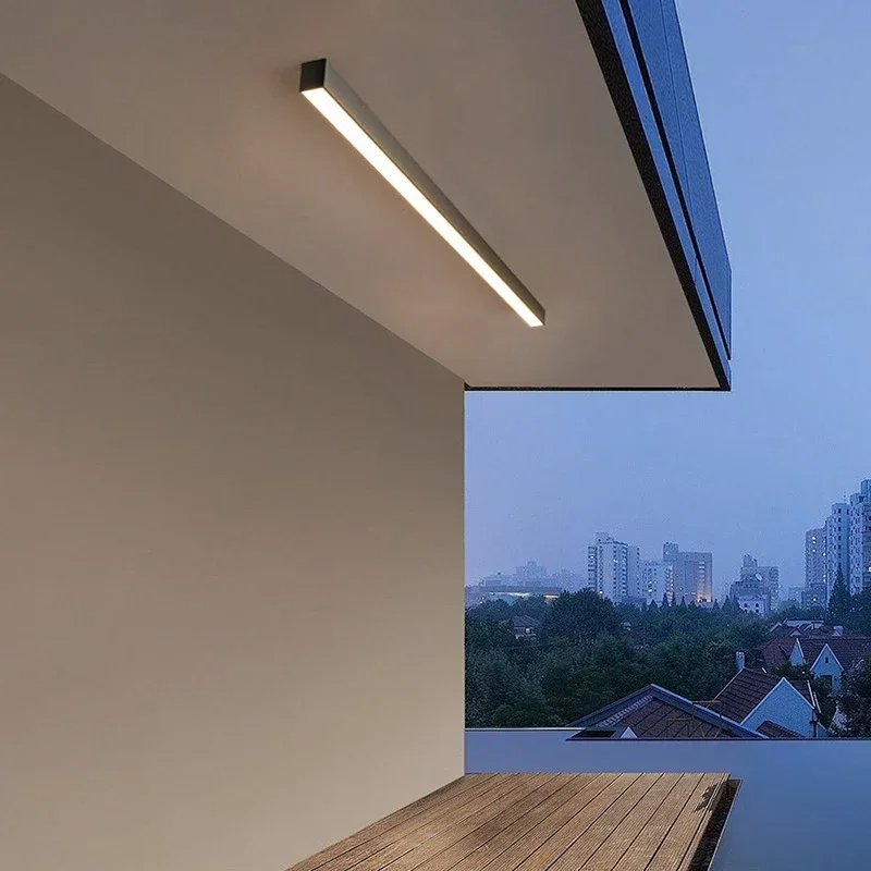 LineaLux Pluss | Outdoor LED-Deckenleuchte – Wetterfeste IP65 Lampe in Schwarz & Weiß, Modernes Lineares Design, Für Terrasse, Balkon & Hauseingang2