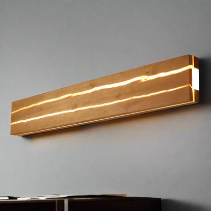CrackLume | Holz-Wandleuchte – Moderne LED-Lampe mit Rissmuster aus Holz & Acryl, Warmes Licht