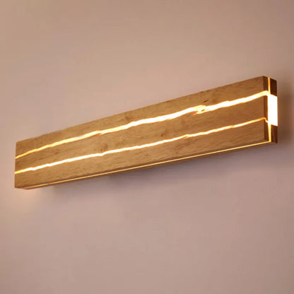CrackLume | Holz-Wandleuchte – Moderne LED-Lampe mit Rissmuster aus Holz & Acryl, Warmes Licht