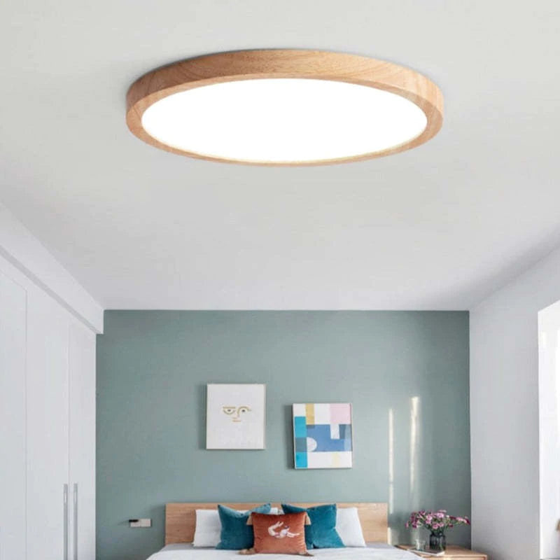 LichtHolz | Moderne LED Deckenleuchte – Minimalistisch, Stilvoll, Holzfarben für Wohn- und Schlafzimmer