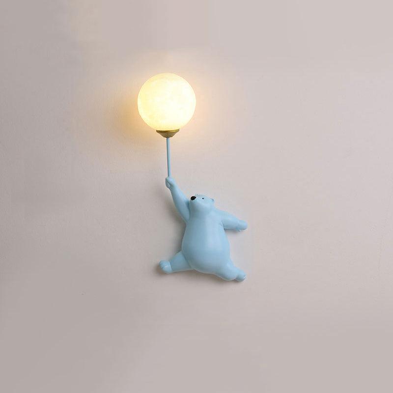 LichtFlair Design Bären LED Wandleuchte Weiß, Kinderzimmer/Schlafzimmer