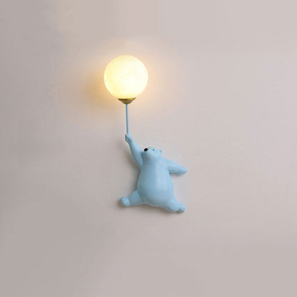 LichtFlair Design Bären LED Wandleuchte Weiß, Kinderzimmer/Schlafzimmer