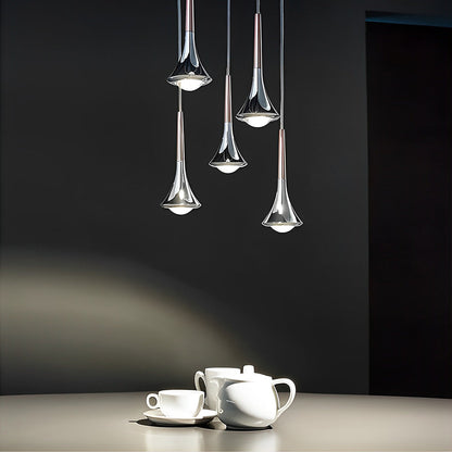 AquaLumière | Pendelleuchte – Nordische Tropfenform LED-Hängeleuchte aus Metall, Warmweiß 3000K, IP40