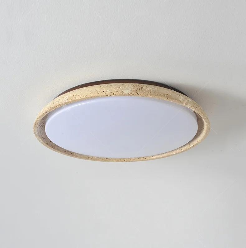 Solvessa | Moderne LED Deckenleuchte aus Acryl und Travertin für Schlafzimmer und Wohnbereich (4W)