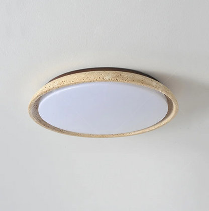 Solvessa | Moderne LED Deckenleuchte aus Acryl und Travertin für Schlafzimmer und Wohnbereich (4W)