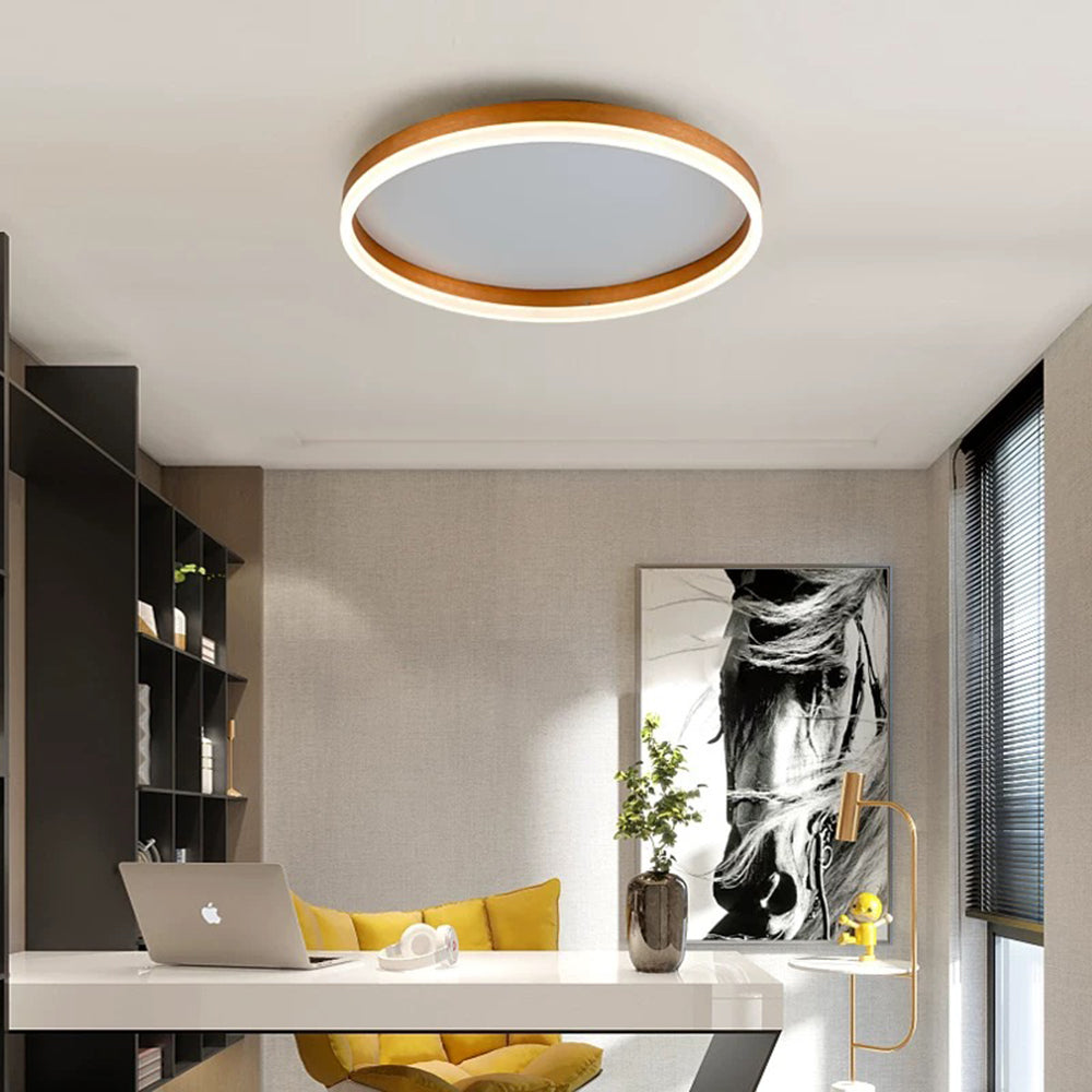 LumiRing | LED-Deckenleuchte – Moderne Runde Lampe in Schwarz & Gold, Dimmbar, Metall-Design für Wohnzimmer & Schlafzimmer, Elegante Innenbeleuchtung