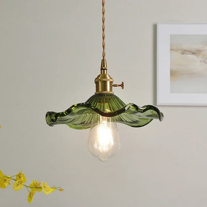 Hibisco | Pendelleuchte – Elegante Glaslampe mit Blumen-Design & Messingdetails, Verstellbare Höhe bis 150 cm