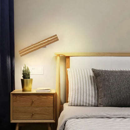CrackLume | Holz-Wandleuchte – Moderne LED-Lampe mit Rissmuster aus Holz & Acryl, Warmes Licht