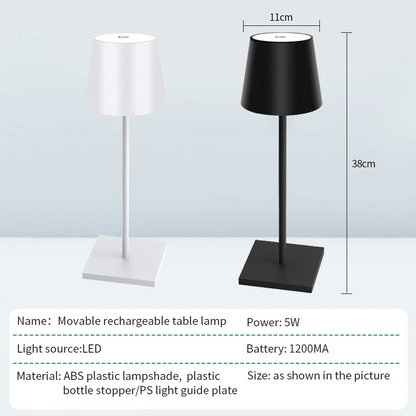 Kabellose LED Tischleuchte - Wiederaufladbar, Wasserdicht & Touch-gesteuert für Schlafzimmer, Büro & Bar