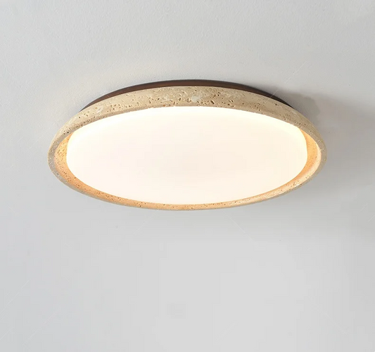 Solvessa | Moderne LED Deckenleuchte aus Acryl und Travertin für Schlafzimmer und Wohnbereich (4W)