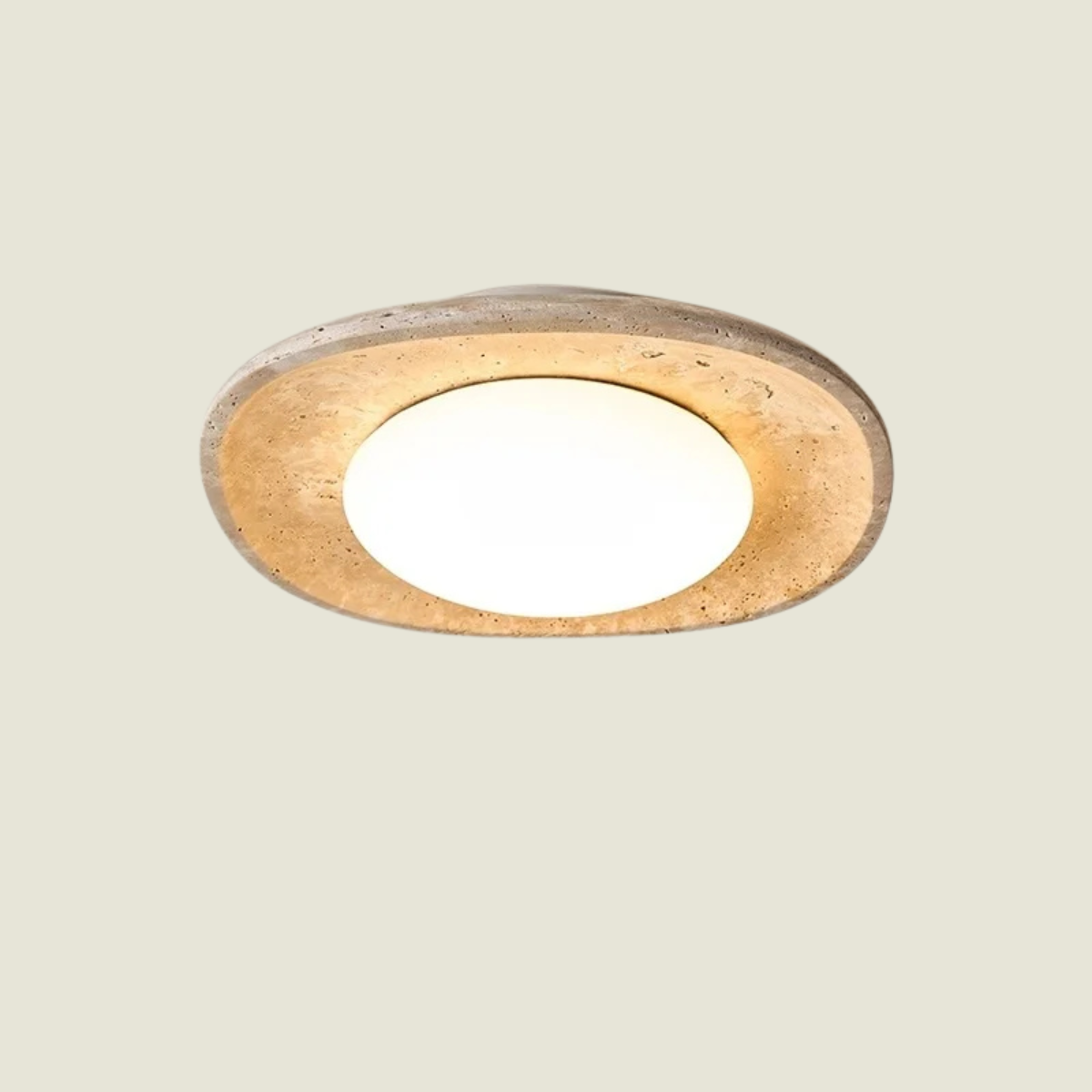 Solvessa | Moderne LED Deckenleuchte aus Acryl und Travertin für Schlafzimmer und Wohnbereich (4W)