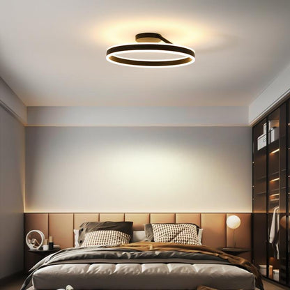 RottoLicht | Moderne LED-Deckenleuchte Ring Schwarz/Weiß – Eleganz und Funktion für Wohnzimmer & Flur