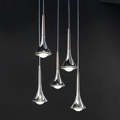 AquaLumière | Pendelleuchte – Nordische Tropfenform LED-Hängeleuchte aus Metall, Warmweiß 3000K, IP40