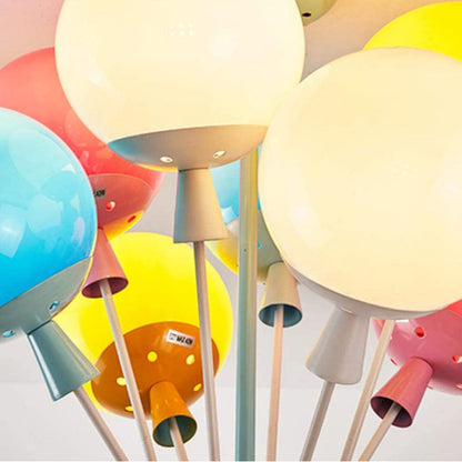HolzZauber | Kinderzimmer- LED Deckenleuchte – Dimm­bare mit Fernbedienung, im Ballon-Design