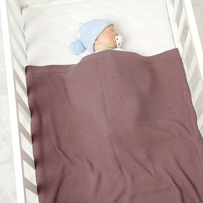 Weiche Baumwollstrickswaddle-Decke - Einfarbig, Geometrisches Muster, Perfekt für Verschiedene Anlässe