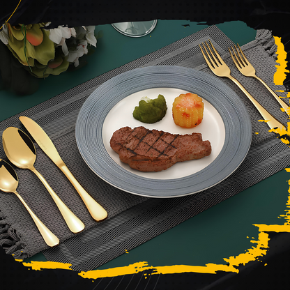 LuxeServe | Champagnergoldenes Servierset