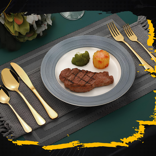 LuxeServe | Champagnergoldenes Servierset
