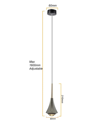 AquaLumière | Pendelleuchte – Nordische Tropfenform LED-Hängeleuchte aus Metall, Warmweiß 3000K, IP40