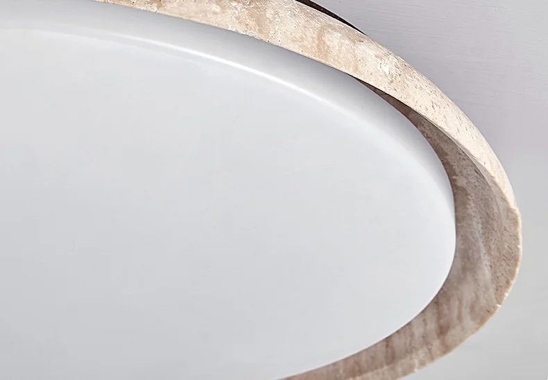 Solvessa | Moderne LED Deckenleuchte aus Acryl und Travertin für Schlafzimmer und Wohnbereich (4W)