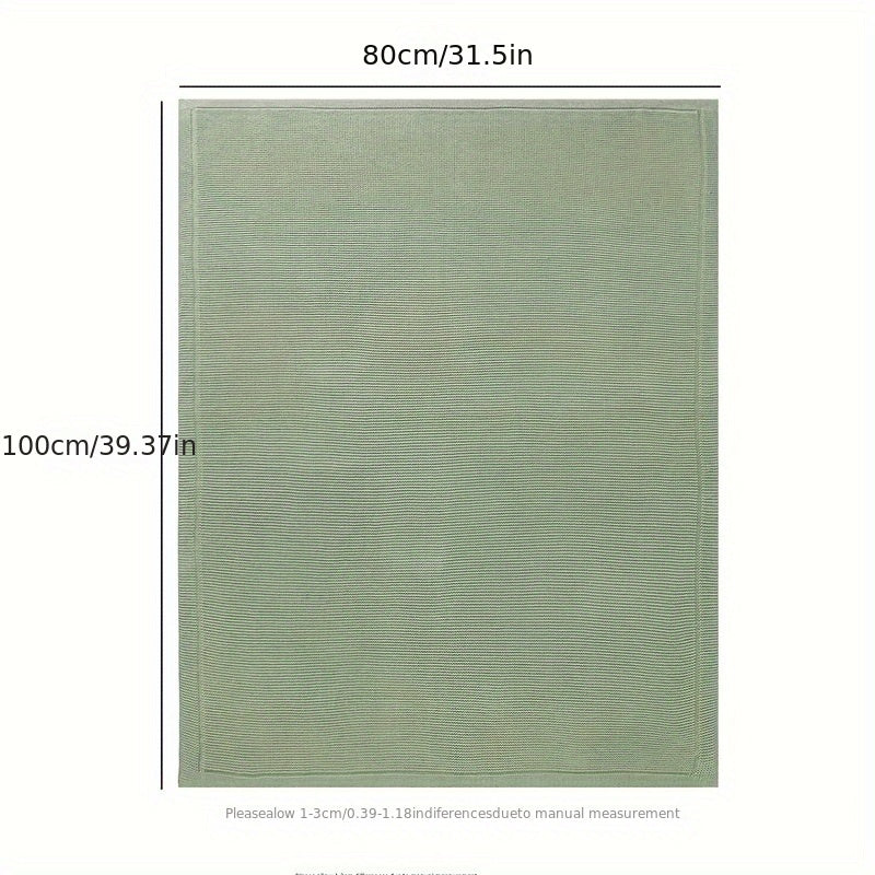 Weiche Baumwollstrickswaddle-Decke - Einfarbig, Geometrisches Muster, Perfekt für Verschiedene Anlässe
