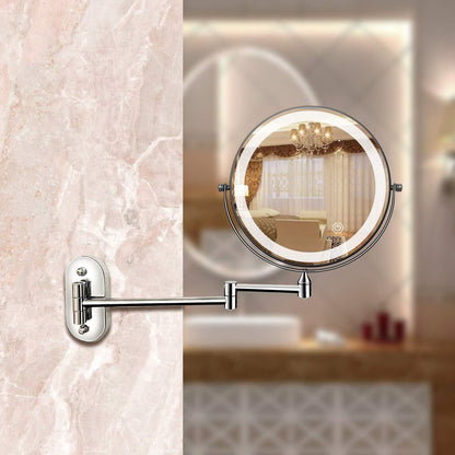LuxeMirror | LED-Schminkspiegel in Chrom – Wiederaufladbar mit 3-Farbmodi