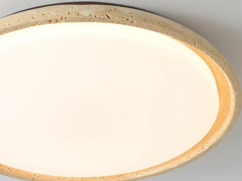 Solvessa | Moderne LED Deckenleuchte aus Acryl und Travertin für Schlafzimmer und Wohnbereich (4W)