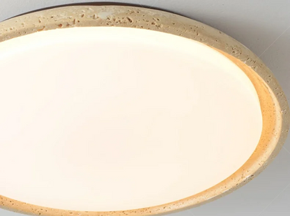Solvessa | Moderne LED Deckenleuchte aus Acryl und Travertin für Schlafzimmer und Wohnbereich (4W)