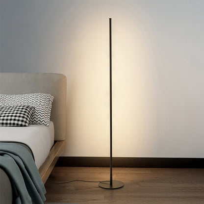 LunaLux | Moderne Schlankes LED-Stehleuchte – Dimmbar mit Fernbedienung, Schwarz, Gold, Weiß