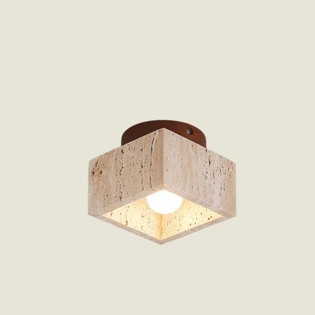 Solvessa | Moderne LED Deckenleuchte aus Acryl und Travertin für Schlafzimmer und Wohnbereich (4W)
