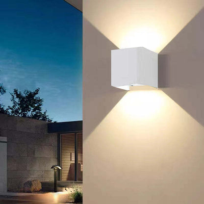 LumenLicht | Moderne LED Außenwandleuchte Weiß/Schwarz Metall für Garten & Flur