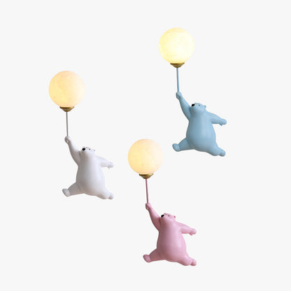 LichtFlair Design Bären LED Wandleuchte Weiß, Kinderzimmer/Schlafzimmer