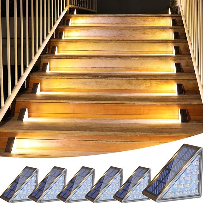 TreppenLicht Eco | Nachhaltige Solarstufenlichter mit wetterfestem Design - 8er/16er/24er Pack