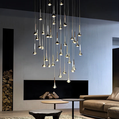 AquaLumière | Pendelleuchte – Nordische Tropfenform LED-Hängeleuchte aus Metall, Warmweiß 3000K, IP40