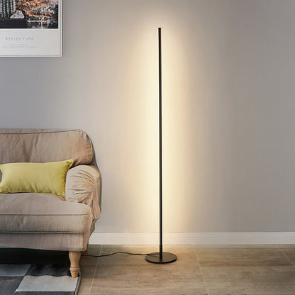 LunaLux | Moderne Schlankes LED-Stehleuchte – Dimmbar mit Fernbedienung, Schwarz, Gold, Weiß
