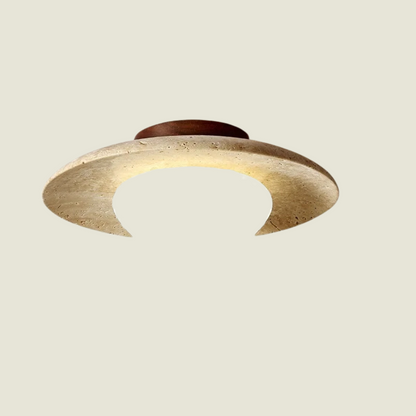 Solvessa | Moderne LED Deckenleuchte aus Acryl und Travertin für Schlafzimmer und Wohnbereich (4W)