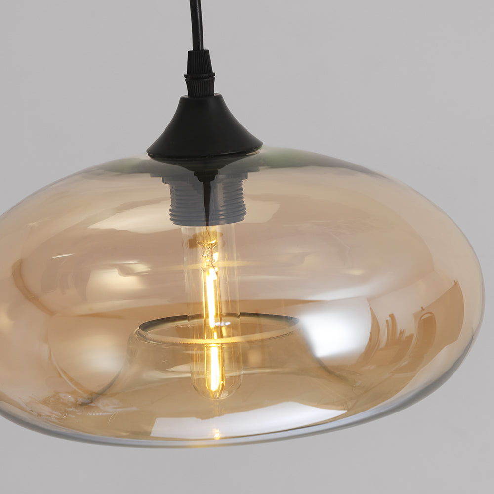 Moderne LED-Pendelleuchte aus Glas – Farbvielfalt für Ess- und Wohnzimmer