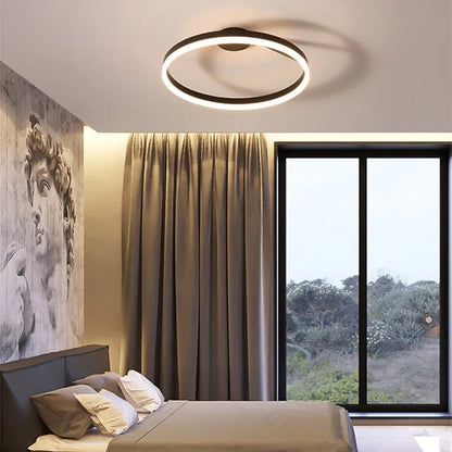 RottoLicht | Moderne LED-Deckenleuchte Ring Schwarz/Weiß – Eleganz und Funktion für Wohnzimmer & Flur