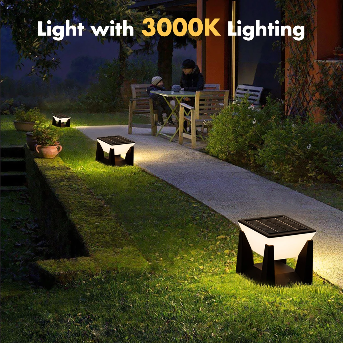 SolaroGlow | Solar Außenleuchte mit IP65 Schutz & Sensor aus Edelstahl für Garten & Wege