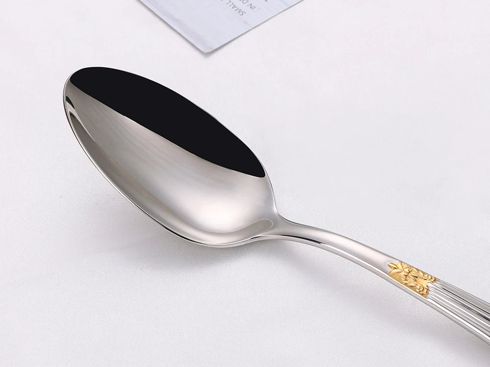 Aurivio | Besteckset – Vergoldetes Edelstahl-Besteck mit elegantem, modernem Design