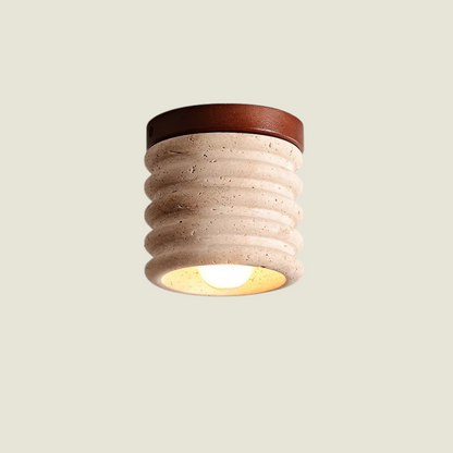 Solvessa | Moderne LED Deckenleuchte aus Acryl und Travertin für Schlafzimmer und Wohnbereich (4W)