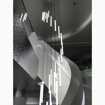 Aqualora | Moderne Art-Déco LED-Pendellampe – Treppenhaus & Eingangsbereich8