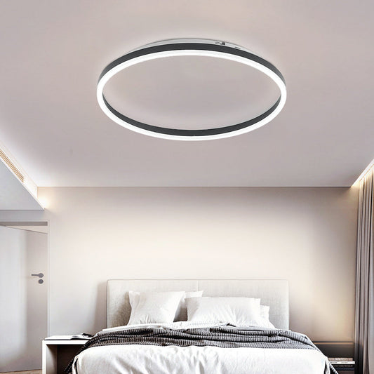 LumiRing | LED-Deckenleuchte – Moderne Runde Lampe in Schwarz & Gold, Dimmbar, Metall-Design für Wohnzimmer & Schlafzimmer, Elegante Innenbeleuchtung