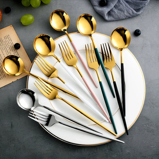 Bellora | Besteckset – Edelstahl in Gold und Schwarz, 24-teilig 1