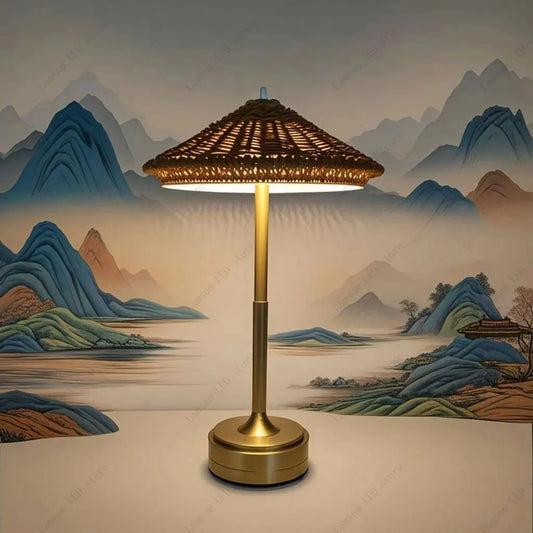 Bellora | Kabellose Tischlampe – Wiederaufladbar mit Rattan-Design 0
